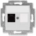 ABB Levit 2CHH295117A6016 Розетка компьютерная (поле для надписи, RJ45+заглушка, под рамку, cat.5e, с/у, серый/белый)
