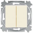 ABB Levit 2CHH595245A6017 Переключатель двухклавишный (10 А, под рамку, скрытая установка, слоновая кость/белый)