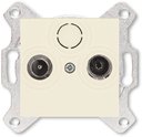 ABB Levit 2CHH083607A6017 Розетка телевизионная проходная (Radio+TV, под рамку, с/у, слоновая кость/белый)