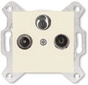 ABB Levit 2CHH083303A6017 Розетка телевизионная оконечная (Radio+SAT+TV, под рамку, с/у, слоновая кость/белый)