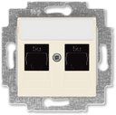 ABB Levit 2CHH295118A6017 Розетка компьютерная (поле для надписи, 2хRJ45, под рамку, cat.5e, с/у, слоновая кость/белый)