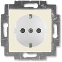 ABB Levit 2CHH203457A6017 Розетка с заземляющим контактом (16 А, шторки, под рамку, скрытая установка, слоновая кость/белый)