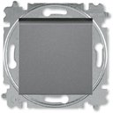 ABB Levit 2CHH590645A6069 Переключатель одноклавишный (10 А, под рамку, скрытая установка, сталь/дымчатый черный)