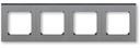 ABB Levit 2CHH015040A6069 Рамка 4-постовая (сталь/дымчатый чёрный)