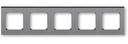 ABB Levit 2CHH015050A6069 Рамка 5-постовая (сталь/дымчатый чёрный)