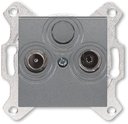 ABB Levit 2CHH083503A6069 Розетка телевизионная оконечная (Radio+TV, под рамку, с/у, сталь/дымчатый черный)