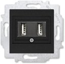 ABB Levit 2CHH290040A6063 Розетка USB (2xUSB, под рамку, скрытая установка, антрацит/дымчатый черный)