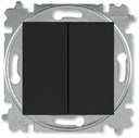 ABB Levit 2CHH590545A6063 Выключатель двухклавишный (10 А, под рамку, скрытая установка, антрацит/дымчатый черный)