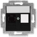 ABB Levit 2CHH295117A6063 Розетка компьютерная (поле для надписи, RJ45+заглушка, под рамку, cat.5e, с/у, антрацит/дымчатый черный)