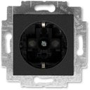 ABB Levit 2CHH203457A6063 Розетка с заземляющим контактом (16 А, шторки, под рамку, скрытая установка, антрацит/дымчатый черный)
