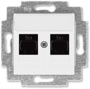 ABB Levit 2CHH295118A6003 Розетка компьютерная (поле для надписи, 2хRJ45, под рамку, cat.5e, с/у, белый/белый)