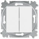 ABB Levit 2CHH595245A6001 Переключатель двухклавишный (10 А, под рамку, скрытая установка, белый/ледяной)