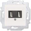 ABB Levit 2CHH290040A6068 Розетка USB (2xUSB, под рамку, скрытая установка, жемчуг/ледяной)