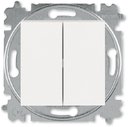 ABB Levit 2CHH595245A6068 Переключатель двухклавишный (10 А, под рамку, скрытая установка, жемчуг/ледяной)