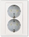ABB Levit 2CHH223457C6068 Розетка двойная с заземляющим контактом (16 А, шторки, в сборе, скрытая установка, жемчуг/ледяной)