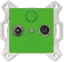 ABB Levit 2CHH083503A6067 Розетка телевизионная оконечная (Radio+TV, под рамку, с/у, зеленый/дымчатый черный)
