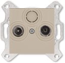ABB Levit 2CHH083607A6018 Розетка телевизионная проходная (Radio+TV, под рамку, с/у, кофе макиато/белый)