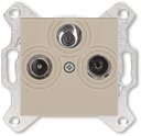 ABB Levit 2CHH083303A6018 Розетка телевизионная оконечная (Radio+SAT+TV, под рамку, с/у, кофе макиато/белый)