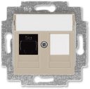 ABB Levit 2CHH295117A6018 Розетка компьютерная (поле для надписи, RJ45+заглушка, под рамку, cat.5e, с/у, кофе макиато/белый)