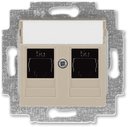ABB Levit 2CHH295118A6018 Розетка компьютерная (поле для надписи, 2хRJ45, под рамку, cat.5e, с/у, кофе макиато/белый)