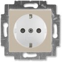 ABB Levit 2CHH203457A6018 Розетка с заземляющим контактом (16 А, шторки, под рамку, скрытая установка, кофе макиато/белый)