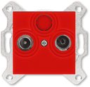ABB Levit 2CHH083503A6065 Розетка телевизионная оконечная (Radio+TV, под рамку, с/у, красный/дымчатый черный)