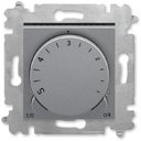 ABB Levit 2CHH920003A6069 Терморегулятор поворотный универсальный (16 A, под рамку, с/у, сталь/дымчатый черный)