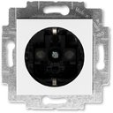 ABB Levit 2CHH203457A6062 Розетка с заземляющим контактом (16 А, шторки, под рамку, скрытая установка, белый/дымчатый черный)