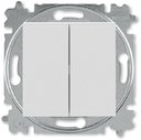 ABB Levit 2CHH598745A6016 Выключатель двухклавишный кнопочный (10 А, под рамку, скрытая установка, серый/белый)