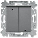 ABB Levit 2CHH598945A6069 Выключатель жалюзи (10 А, с фиксацией, под рамку, скрытая установка, сталь/дымчатый черный)