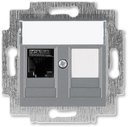 ABB Levit 2CHH296117A6069 Розетка компьютерная (поле для надписи, RJ45+заглушка, под рамку, cat.6, с/у, сталь/дымчатый черный)