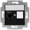 ABB Levit 2CHH296117A6063 Розетка компьютерная (поле для надписи, RJ45+заглушка, под рамку, cat.6, с/у, антрацит/дымчатый черный)