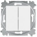 ABB Levit 2CHH595245A6003 Переключатель двухклавишный (10 А, под рамку, скрытая установка, белый/белый)