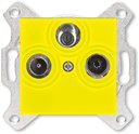 ABB Levit 2CHH083303A6064 Розетка телевизионная оконечная (Radio+SAT+TV, под рамку, с/у, желтый/дымчатый черный)