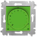 ABB Levit 2CHH920003A6067 Терморегулятор поворотный универсальный (16 A, под рамку, с/у, зеленый/дымчатый черный)