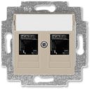 ABB Levit 2CHH296118A6018 Розетка компьютерная (поле для надписи, 2хRJ45, под рамку, cat.6, с/у, кофе макиато/белый)
