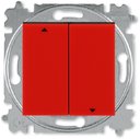 ABB Levit 2CHH598845A6065 Выключатель жалюзи (10 А, без фиксации, под рамку, скрытая установка, красный/дымчатый черный)