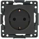 Стокгольм Механизм Розетки 1-местной с/з 16А черный с защ. штор. EKF PROxima