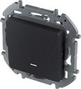 Legrand Inspiria 673613 выключатель одноклавишный с подсветкой/индикацией для скрытого монтажа, цвет "Антрацит", номинальный ток 10 А, напряжение ~250 В