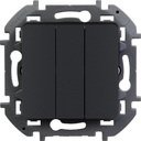 Legrand Inspiria 673643 выключатель трехклавишный для скрытого монтажа, цвет "Антрацит", увеличенный номинальный ток 20 А, напряжение ~250В.