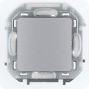Legrand Inspiria 673672 переключатель одноклавишный пылевлагозащитный для скрытого монтажа, цвет "Алюминий", номинальный ток 10 А, напряжение ~250В, степень пылевлагозащиты IP44
