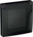 Legrand Inspiria 673923 рамка с защитной крышкой IP44 IK07 для скрытого монтажа 1 механизма Legrand Inspiria, степень пылевлагозащиты IP44, степень ударопрочности IK07, цвет "Антрацит"