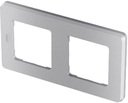 Legrand Inspiria 673942 рамка декоративная универсальная, 2 поста, для горизонтальной или вертикальной установки, цвет "Алюминий"