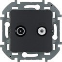 Legrand Inspiria 673883 розетка телевизионная-спутниковая для скрытого монтажа, для схемы "звезда", 1.5 дБ 4-2400 МГц / 2 дБ 4-2400 МГц, поддержка обратного питания для активных антенн до 500мА, цвет "Антрацит"