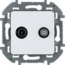 Legrand Inspiria 673880 розетка телевизионная-спутниковая для скрытого монтажа, для схемы "звезда", 1.5 дБ 4-2400 МГц / 2 дБ 4-2400 МГц, поддержка обратного питания для активных антенн до 500мА, цвет "Белый"