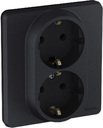 Legrand Inspiria 673753 розетка двойная с заземлением для скрытого монтажа, цвет "Антрацит". Максимальный ток 16 А, напряжение ~250В, максимальная мощность 3680 Вт.