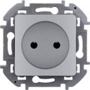 Legrand Inspiria 673712 розетка без заземления для скрытого монтажа , цвет "Алюминий". Максимальный ток 16 А, напряжение ~250В, максимальная мощность 3680 Вт.