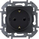 Legrand Inspiria 673723 розетка с заземлением для скрытого монтажа, цвет "Антрацит", ток 16 А, напряжение ~250В, максимальная мощность 3680 Вт.