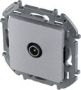 Legrand Inspiria 673862 розетка телевизионная для скрытого монтажа, проходная для схемы "шлейф", 14 дБ 4-862 МГц, цвет "Алюминий"